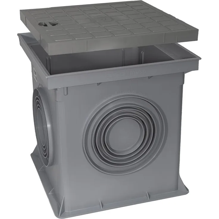 Marley Einlaufschacht 300x300mm mit Schachtdeckel Hofablauf Bodenablauf Schacht