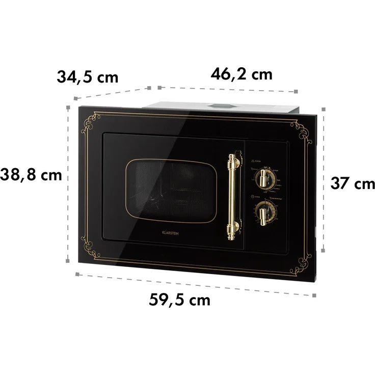 Klarstein Victoria 20 Mikrowelle mit Grill, Einbaugerät, 20 Liter Garraum, 800 Watt, Schwarz – Bild 10