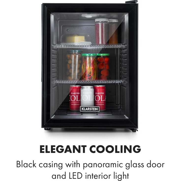 Brooklyn 24L Kühlschrank A LED Kunststoff-Einsatz Glastür schwarz Schwarz, 42 Ltr – Bild 7