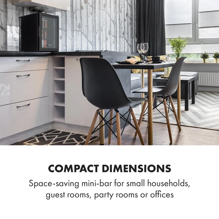 Brooklyn 24L Kühlschrank A LED Kunststoff-Einsatz Glastür schwarz Schwarz, 42 Ltr – Bild 3