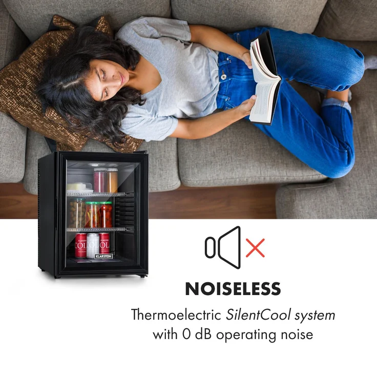 Brooklyn 24L Kühlschrank A LED Kunststoff-Einsatz Glastür schwarz Schwarz, 42 Ltr – Bild 5