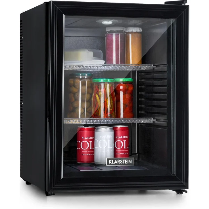 Brooklyn 24L Kühlschrank A LED Kunststoff-Einsatz Glastür schwarz Schwarz, 42 Ltr – Bild 1