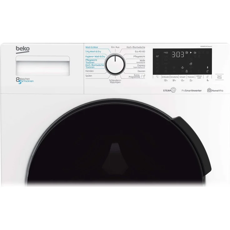 Beko WDW85141Steam1 7161549100, Waschtrockner, Energieeffizienzklasse D, Standgerät, Breite 60 cm, Geräuschemissionsklasse C, Dampffunktion – Bild 9