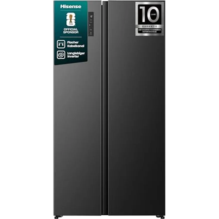 Hisense RS3P558NEFD, Side by Side Kühl-Gefrierkombination mit 347 l Kühl- und 197 l Gefriervolumen, schwarze Ausführung – Bild 2