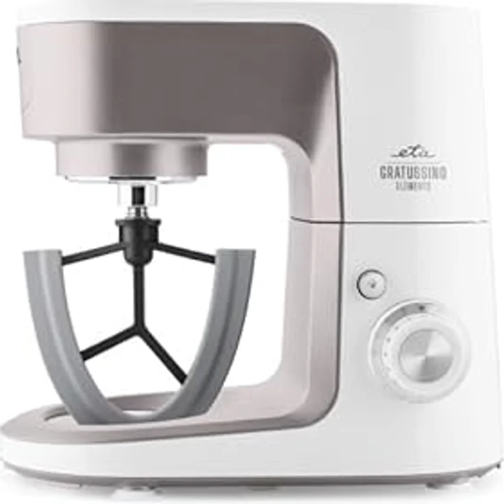 ETA Gratussino III Elements, Küchenmaschine 1200 W mit 4,5 L Edelstahlschüssel, Planetenrührwerk, Fleischwolf und stufenloser Geschwindigkeitsregelung, Silber – Bild 4