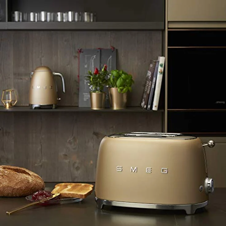 SMEG TSF01CHMEU Doppelschlitztoaster, 950W, 6 Bräunungsstufen, champagner matt – Bild 3