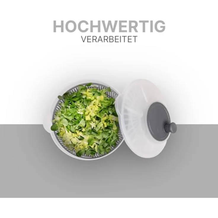 Pro Home Salatschleuder (2,7 Liter, Ø20cm) BPA-frei, 3in1 - Schleuder, Sieb und Salatschüssel, 3D Kurbel - Blau, Schleudern ohne Kraftaufwand, Salattrockner – Bild 5