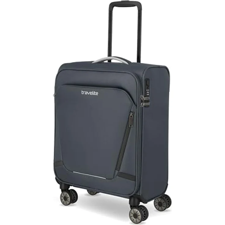Travelite Handgepäck Koffer Jetpack, 55x40x20 cm, 37 l, 1,9 kg, anthrazit, mit 4 Rollen und integriertem Zahlenschloss – Bild 1