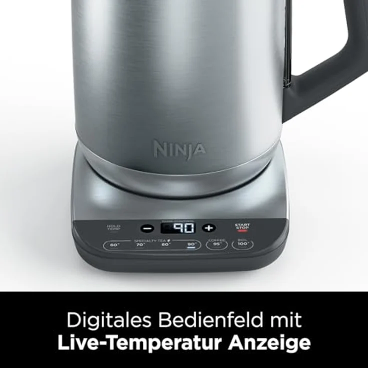 Ninja KT201EU Wasserkocher, 3000 Watt, 1,7 Liter, Temperaturregelung, Warmhaltefunktion, edelstahl – Bild 6