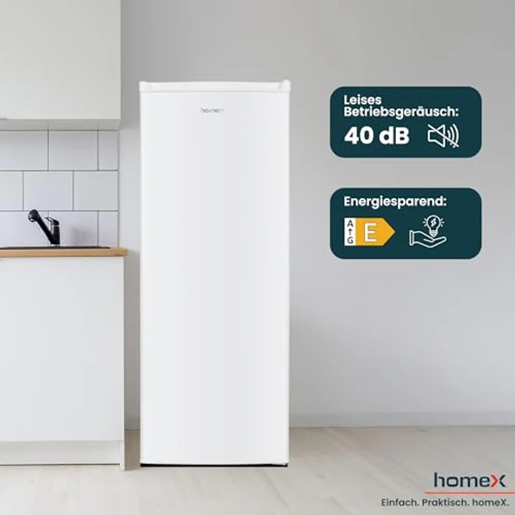 homeX FS1681E-W, Gefrierschrank mit 168L Nutzinhalt, 4-Sterne Gefrierleistung, freistehend, leise, weiß – Bild 5