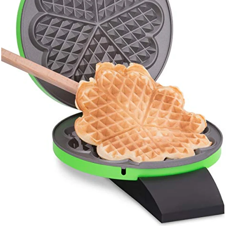 cloer 1627-14 Waffelautomat für klassische Herzchen-Waffeln - 930 W-Waffelgröße 15,5 cm-stufenlos wählbarer Bräunungsgrad, Grün – Bild 6