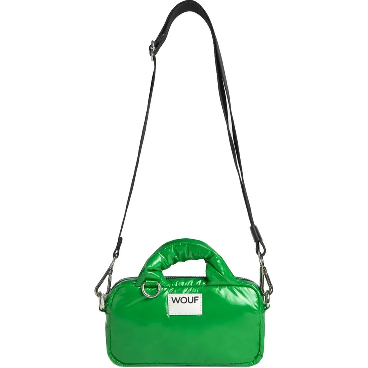 Wouf Glossy Mini Bag Handtasche 19 cm, glänzendes Design, abnehmbarer Umhängeriemen, strapazierfähiges Polyester