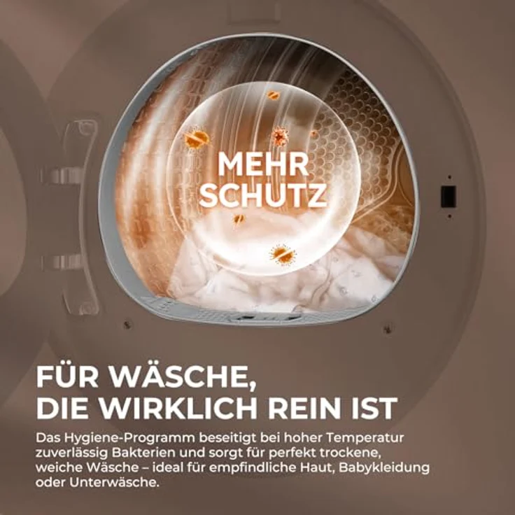Haier HD90-B667U1, Wärmepumpentrockner 9kg mit hOn-App, Knitterschutz, Weiß – Bild 8