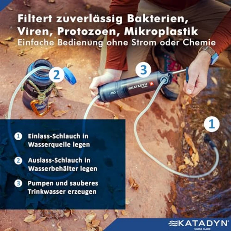 Katadyn Explorer Pro Wasserfilter 8021292, 3-Stufen-Filtration mit Keramik-, Aktivkohle- und Virusmembran, mobiler Purifier für extreme Umgebungen – Bild 10