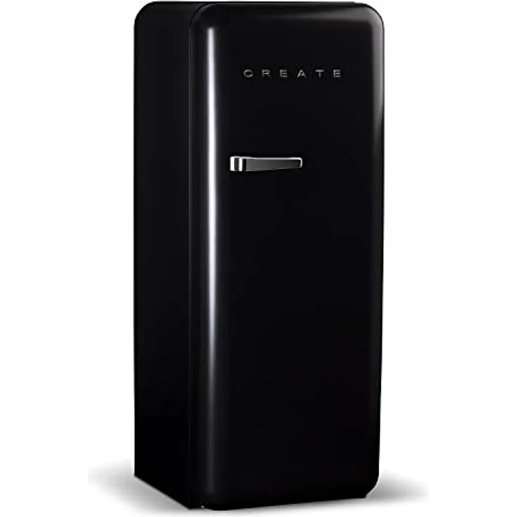 CREATE Retro Fridge 150 Silver, Kühlschrank mit Gefrierfach 281L in Schwarz, 3 Ablagen, Temperaturregelung, 150cm Höhe, niedriger Energieverbrauch – Bild 1