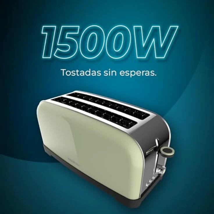 Cecotec Toaster Toastin' time 1500 Green, 1500W, doppelter langer und breiter Schlitz 3,8 cm, Edelstahl, automatische Abschaltung und Pop-up-Funktion – Bild 5