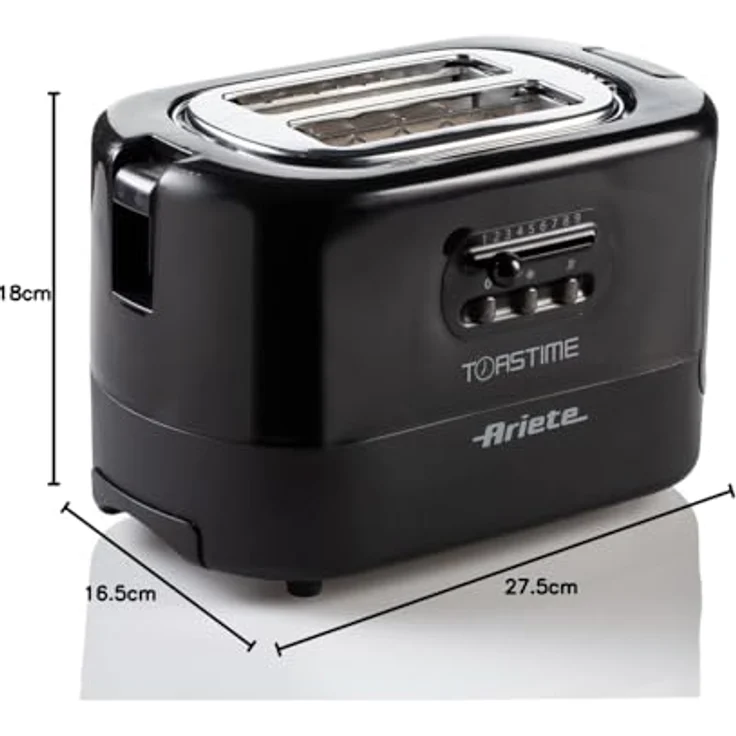 Ariete 159 Toastime Toaster 2 Scheiben mit Zange, Krümelschublade Schwarz – Bild 11