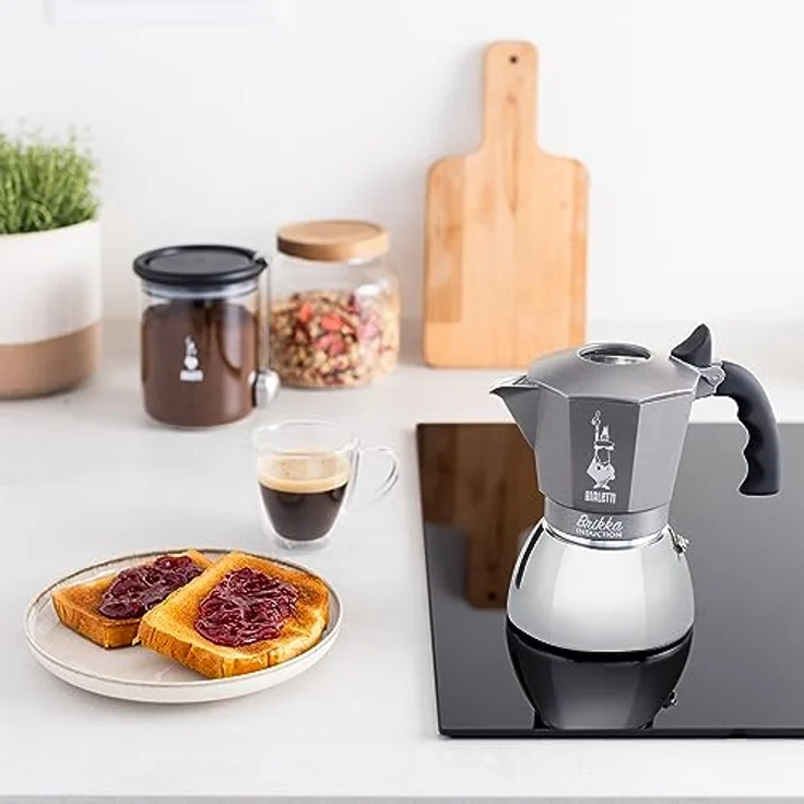 Bialetti Espressokocher Brikka für 4 Tassen, Espresso, Espressokanne, Induktion, Edelstahl, schwarz, silber, 150 ml, 7317 – Bild 4