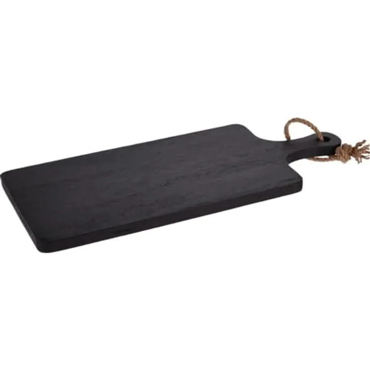Koopman International Schneidebrett aus Holz schwarz, rechteckig 50x15cm
