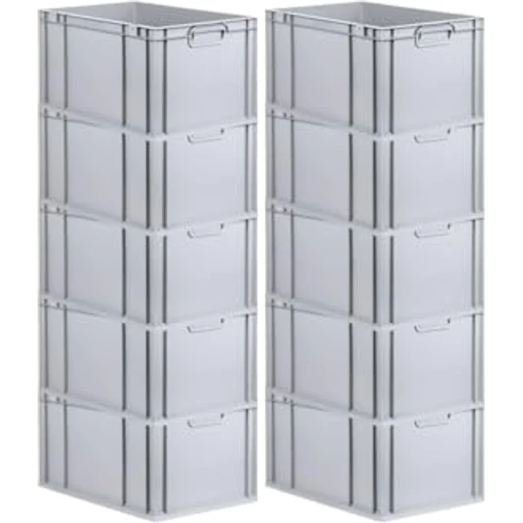 PROREGAL Eurobox NextGen Economy, SuperSparSet 10x mit Scharnierdeckel & roten Verschlüssen, 65 Liter, HxBxT 32x40x60cm, lebensmittelecht, robust und stapelbar – Bild 5