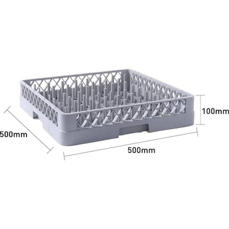 Hendi Geschirrspülkorb für Teller, 500x500x(H)100 mm, Kunststoff – Bild 2