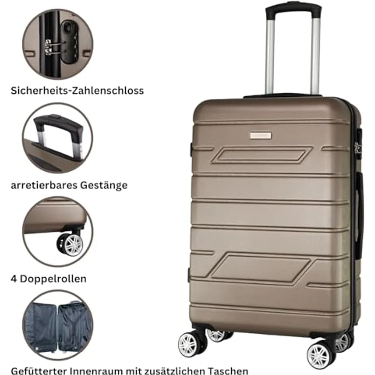 Nowi Bergamo 4 Rollen Trolley 75 cm Bronze, 96 l, XL – Bild 2