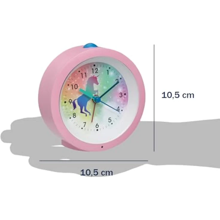 TFA Dostmann Kinderwecker TFA 60.1033, analoger Wecker mit leisem Sweep-Uhrwerk und sanfter Nachtbeleuchtung, Kindermotiv – Bild 4