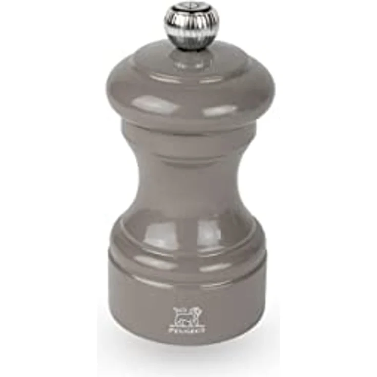 PEUGEOT - Pfeffermühle Bistro 10 cm - Klassische Mahlgradeinstellung - Aus Holz mit PEFC-Siegel - Hergestellt in Frankreich - Taupegrau lackiert – Bild 1