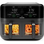 Chefman Square Plastic Air Fryer, With Capacitive Touch Control, 3 Quart Double Basket, Viewing Window