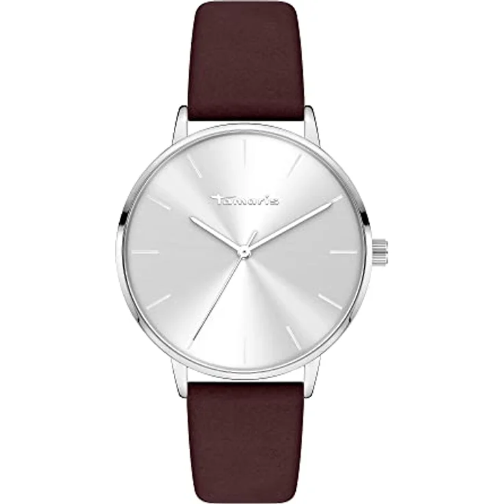 Tamaris TT-0079-LQ, Armbanduhr Silber mit Lederarmband, 36 mm Gehäuse, kratzunempfindliches Glas, wasserdicht bis 3 bar – Bild 1