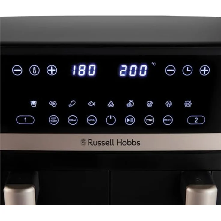 RUSSELL HOBBS SatisFryTM Dual Basket Heißluftfritteuse 27680-56, 2800 W, 9 Programme, 4,5 L, wenig oder kein Öl erforderlich – Bild 2