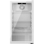 YUNA Cool-View GKS90W Glastürkühlschrank mit 89 L, digitale Temperaturanzeige, Umluftkühlung, Energieeffizienzklasse C, weiß