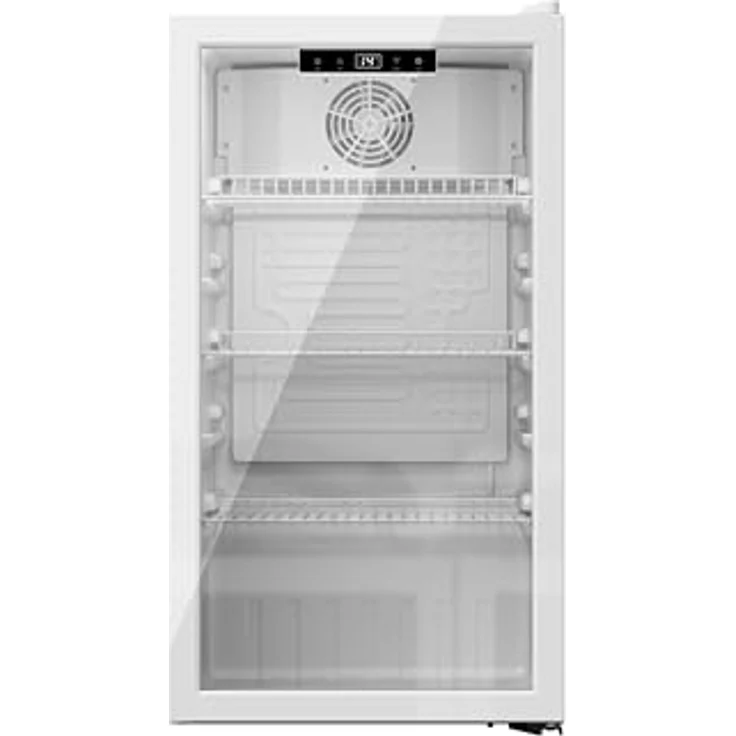 YUNA Cool-View GKS90W Glastürkühlschrank mit 89 L, digitale Temperaturanzeige, Umluftkühlung, Energieeffizienzklasse C, weiß – Bild 1
