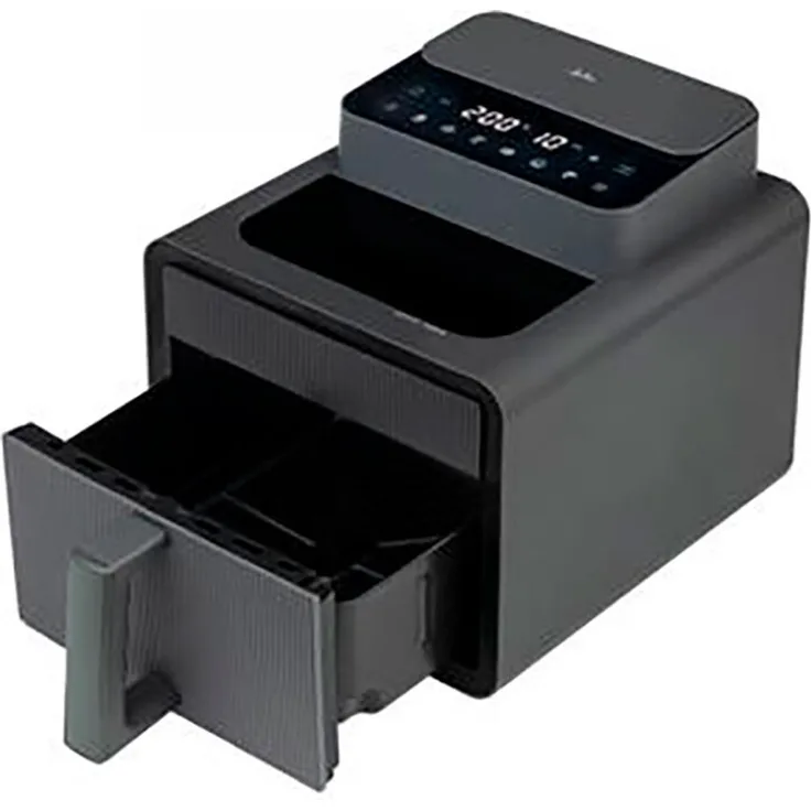 JATA JEFR1270 Heißluftfritteuse 7 L, 1600 W, mit digitalem Bedienfeld und 6 Kochprogrammen, schwarz