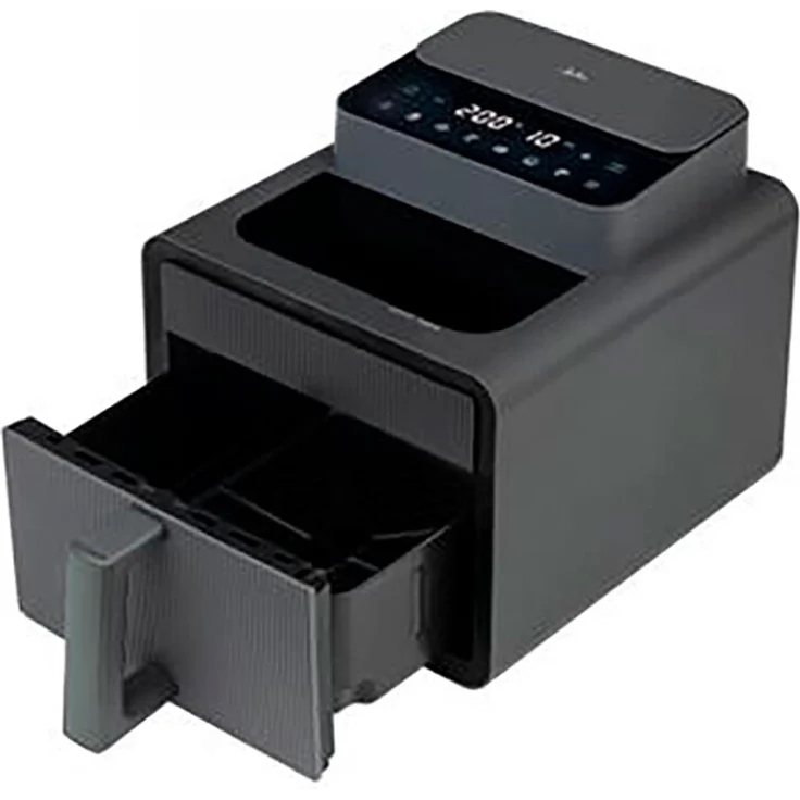 JATA JEFR1270 Heißluftfritteuse 7 L, 1600 W, mit digitalem Bedienfeld und 6 Kochprogrammen, schwarz