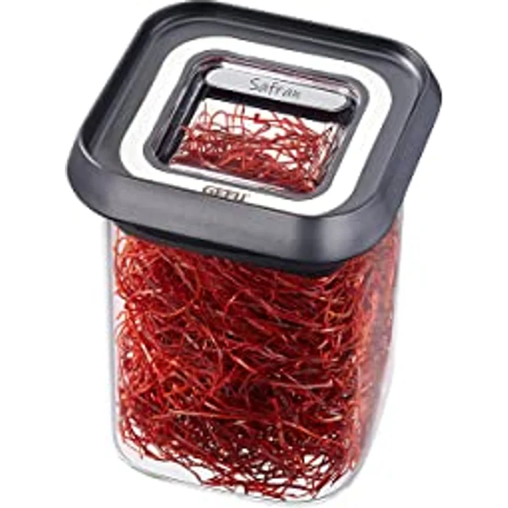 Gefu Vorratsdose PANTRY, mini, 180 ml, transparente Borosilikatglas mit luftdichtem grauen Deckel und Sichtfenster – Bild 1