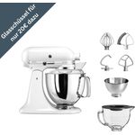 KitchenAid Artisan Küchenmaschine 5KSM175, inkl. Glasschüssel (5KSM5GB) - Rührmaschine in klassischem Design, 300 W Motor, 3- und 4,8-L-Schüsseln, robuste Konstruktion - Preisvergleich