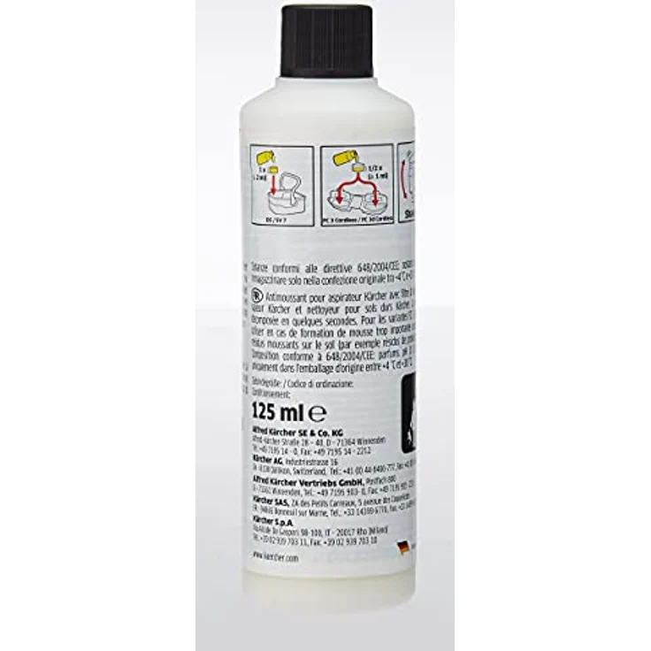 Kärcher FoamStop Neutral, mit dem flüssigen Entschäumungsmittel wird störender Schaum aufgelöst, 125 ml Konzentrat ergeben verdünnt 125 l Flüssigkeit – Bild 2