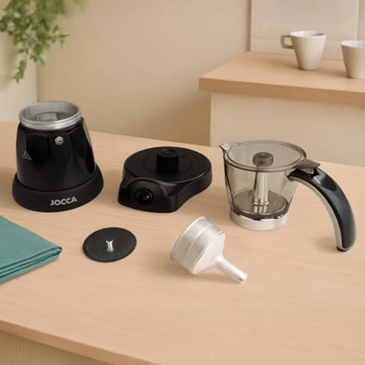 Jocca elektrische Espresso Kaffeemaschine, Espressokanne, Schwarz – Bild 9