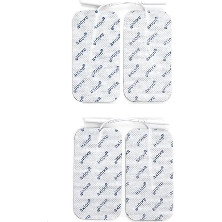 Axion Elektrodenpads, selbstklebende TENS EMS Elektroden, 10x5 cm, 2mm Steckanschluss, 4 Stück, für Prorelax und Promed – Bild 1