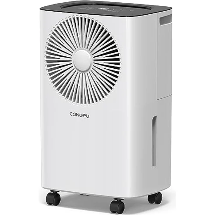 CONOPU Luftentfeuchter 12L/Tag, Automatische Entfeuchtung, 24H-Timer, Kontinuierliche Entwässerung, Raumentfeuchter, Geeignet für den Wohnung/Keller, Luftentfeuchter Elektrisch, Gegen Feuchtigkeit – Bild 1
