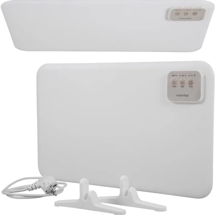 Heidenfeld Infrarotheizung HF-TH120, 120 Watt Tischheizung mit 3 Heizstufen, inklusive Timer und flexibler 3-in-1 Montage