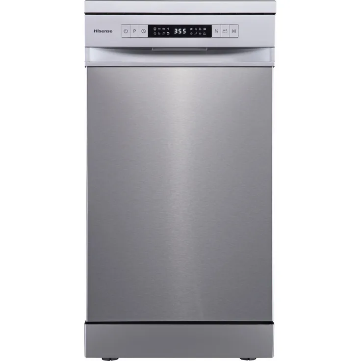 Hisense HS522E10X, freistehender 45 cm Geschirrspüler in Edelstahl, 9 Maßgedecke, 7 Programme, AquaStop, EEK E