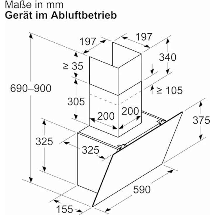 D63IDK1S0, Wandesse, N30, Breite 60 cm, Klarglas schwarz bedruckt, Touch Control, Intensivstufe, leiser Motor, LED Licht – Bild 5
