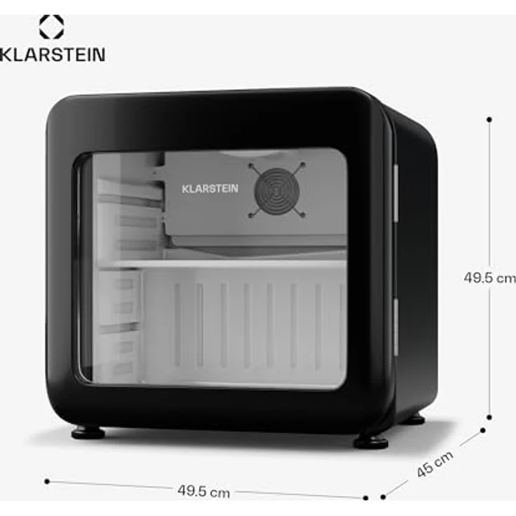 Klarstein Audrey Evo Getränkekühlschrank, 46 Liter, mit Glastür, retro schwarz, energieeffizient Klasse C – Bild 7