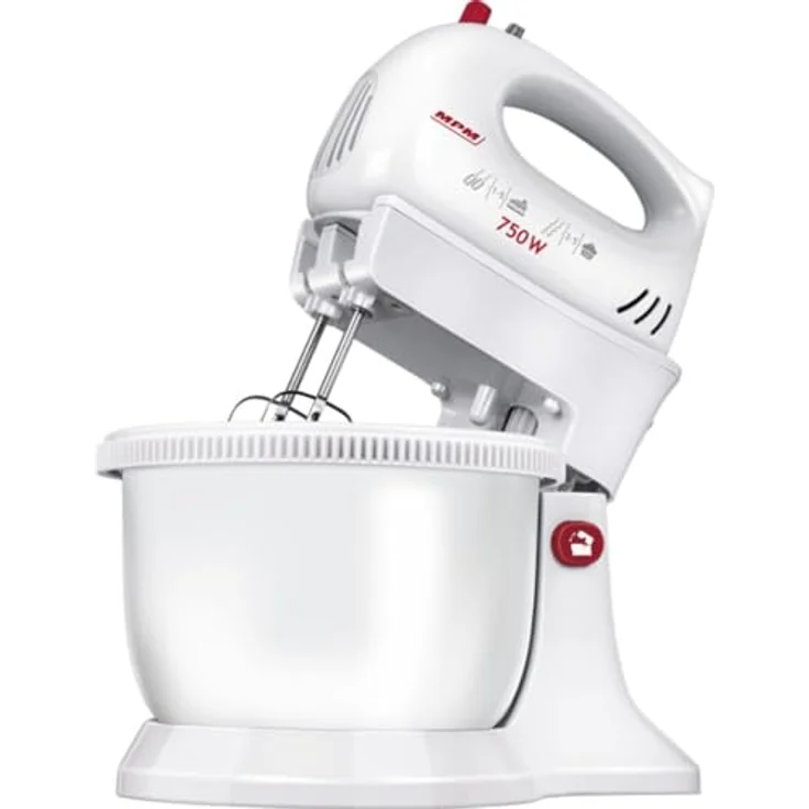 MPM MMR-16Z Handmixer 750 W mit Edelstahl-Topf, weiß – Bild 2