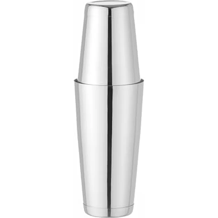 HENDI BarUp Cocktail Shaker, Tin-on-Tin Boston-Cocktailshaker aus Edelstahl, poliert, 2 gewichtete Becher (0,6L & 0,8L), silber