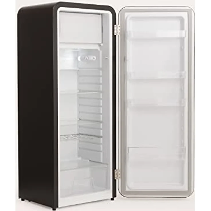 CREATE RETRO FRIDGE 150 GOLD Kühlschrank mit Gefrierfach, 281L, Schwarz mit goldenem Griff, 150 cm, 3 Ablagen, Temperaturregelung, niedriger Energieverbrauch – Bild 4
