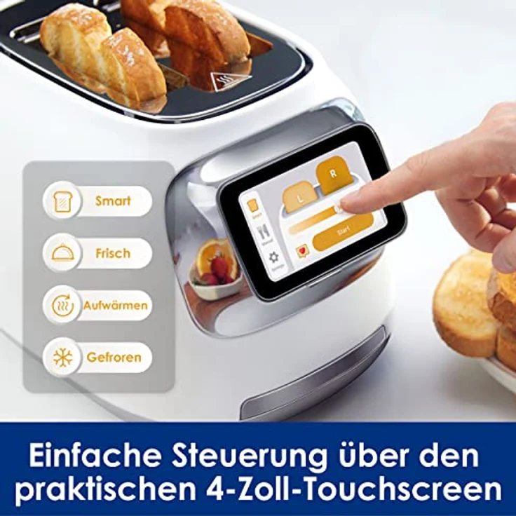 Tineco TOASTY ONE Smart Toaster, Touchscreen, 2-Scheiben-individuell-toasten, automatisches Anheben und Absenken, End-Edelstahl-Design. 4 verschiedene Modi – Bild 4