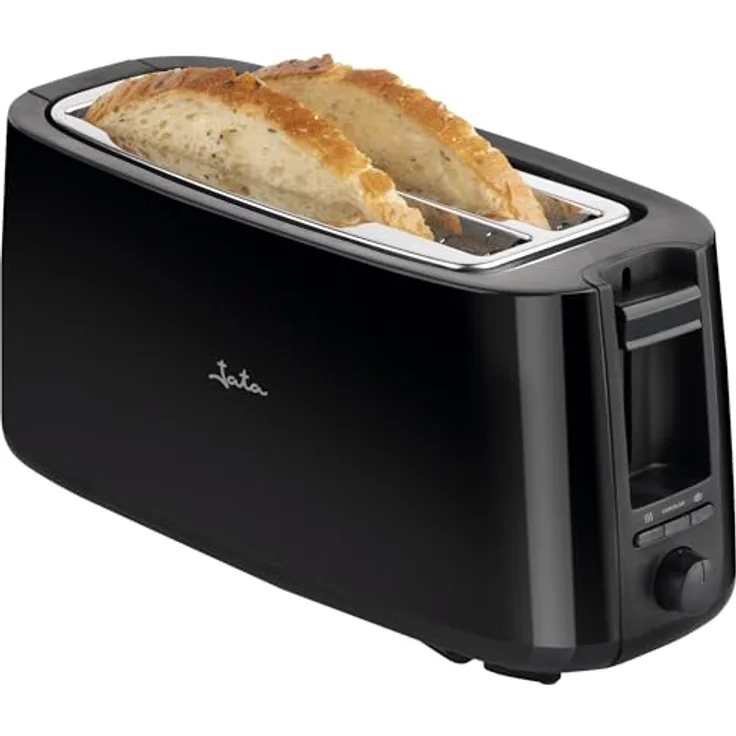 JATA JETT1585 Toaster für 2 lange Scheiben (25 x 3 cm) 7 Bräunungsstufen Auftaufunktion und Warmhaltefunktion Automatische Zentrierung Krümelschublade